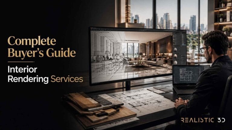 Luxury interior rendering workflow for premium property developer buyer presentation