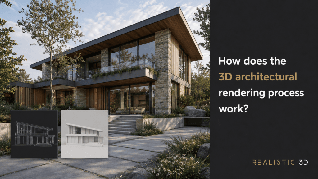 How does the 3D architectural rendering process work?