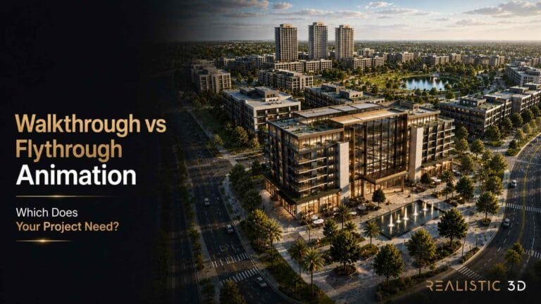 Luxury architectural interior framing panoramic masterplan views through expansive floor-to-ceiling glazing.
